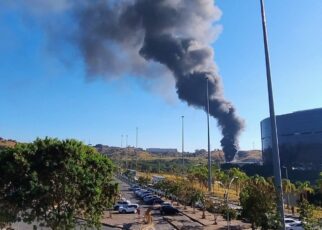 Incêndio atinge central de ar condicionado da Cidade Administrativa, em BH - Foto: Divulgação/CBMMG