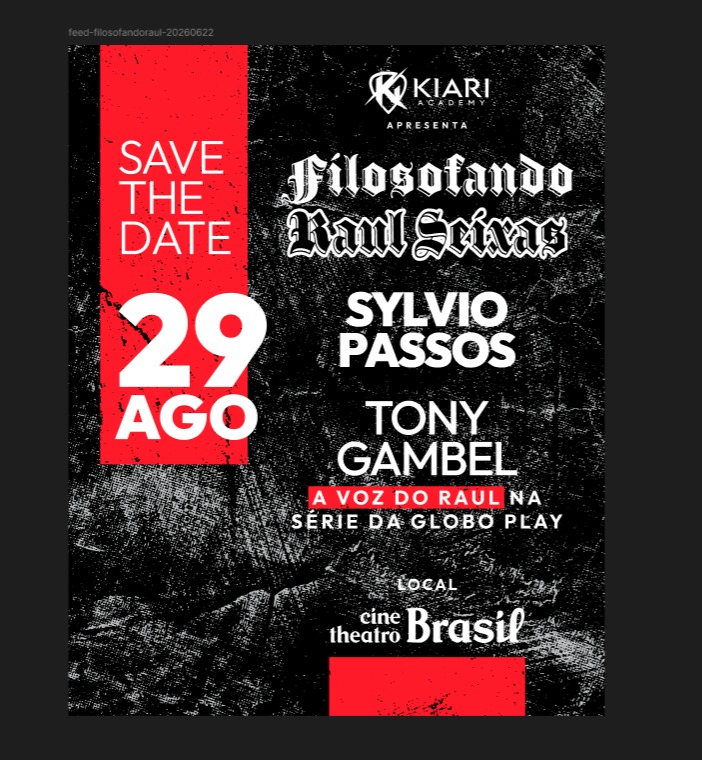 O espetáculo Filosofando Raul Seixas chega ao Cine Theatro Brasil Vallourec